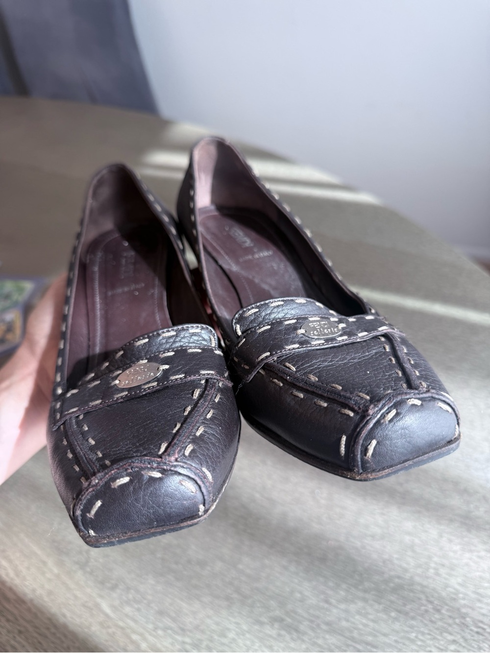 Fendi Selleria Vintage Brown Leather Heels – Size 38.5 - Picture 5 of 10